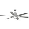 Progress Lighting Arlo Collection 60" Indoor/Outdoor 6-Blade Brushed Nickel Ceiling Fan P250026-009-30